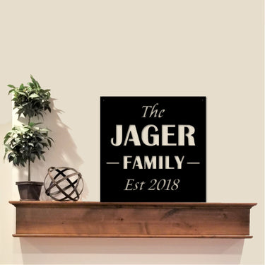 Name Sign with Custom Last Name and Est Date | Year Established Metal Wall Art | Wedding Gift | Bridal Shower Gift | Christmas Gift Ideas